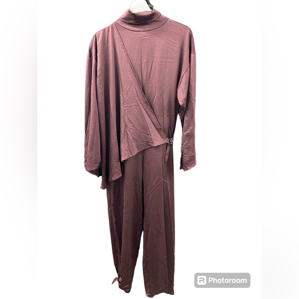 Zara aubergine burgundy caftan jumpsuit size M